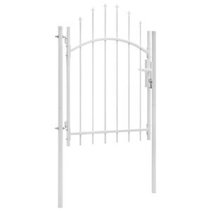 vidaXL Garden Gate Steel 39.4"x78.7" White