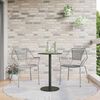 vidaXL Garden Table Black Powder-coated steel Compact Durable