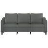 vidaXL 3-seater Sofa Dark Grey Metal Frame, 100% Polyester Fabric, Foam