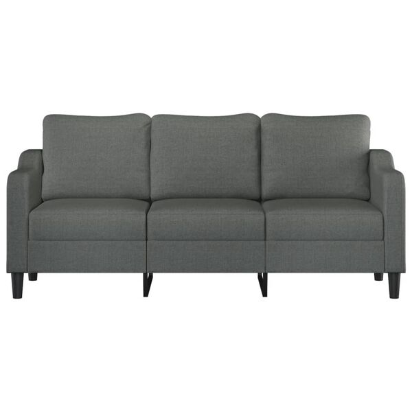 vidaXL 3-seater Sofa Dark Grey Metal Frame, 100% Polyester Fabric, Foam