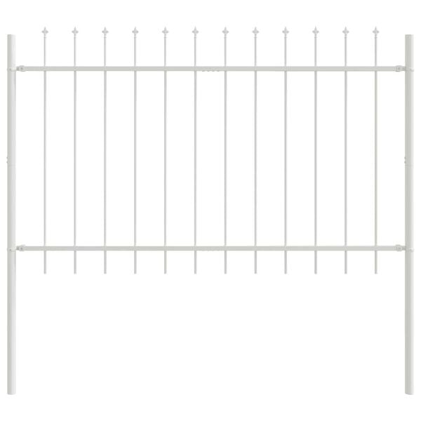vidaXL Garden Fence White 5.58 x 3.28 ft Powder-coated Steel