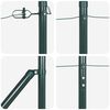 vidaXL Fence Posts Manual 7 pcs Green Ø32mm 160 cm Galvanized steel