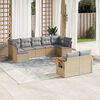 vidaXL Sofa Set Beige PE Rattan Large Adjustable Feet Garden Sofa Set
