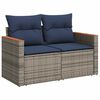 vidaXL 8 Piece Patio Sofa Set with Cushions Grey Poly Rattan Acacia