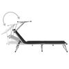 vidaXL Sun Lounger Black Aluminum, Textilene Standard adult size