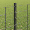 vidaXL Fence Post 5 pcs Grey 47.24 in Steel