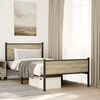 vidaXL Bed Frame Sonoma oak Steel, Engineered wood King Single Bed Frame