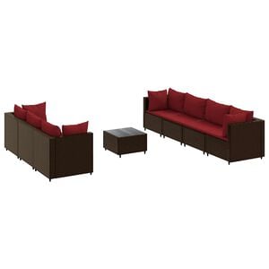 vidaXL Patio Lounge Set Set of 7 Brown