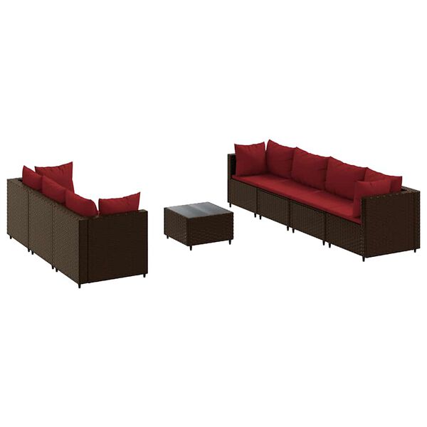 vidaXL Patio Lounge Set Set of 7 Brown