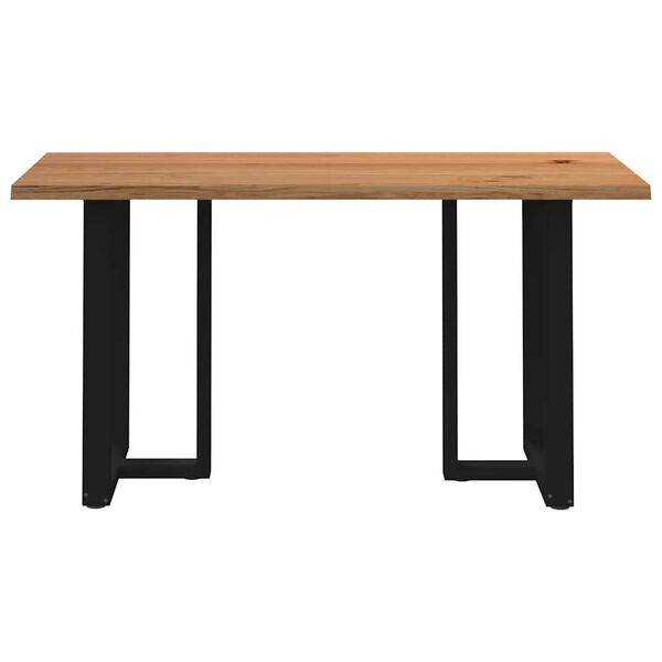 vidaXL Bar Table Light brown Solid Oak Wood, Powder-Coated Steel Standard