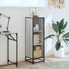 vidaXL Book Cabinet Grey Sonoma Engineered wood, metal Tall and narrow