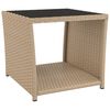 vidaXL Garden Lounge Set Beige Poly Rattan, Steel, Tempered Glass