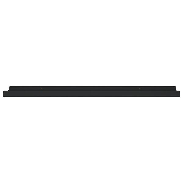 vidaXL Frame Ledge Shelf Set of 2 Black MDF 31.5 in Wall mounting