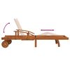 vidaXL Sunlounger With Table Wood Grain Solid Acacia wood Large Foldable