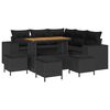 vidaXL Garden Sofa Set with Cushion 9 pcs Black Poly Rattan