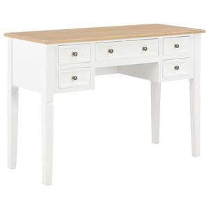 vidaXL Writing Desk White and Brown MDF and Pinewood Standard