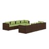vidaXL Garden Lounge Set Brown PE Rattan 9 Piece Set Modular