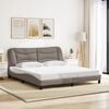 vidaXL Bed Frame Taupe 100% polyester, metal, solid pine wood, plywood