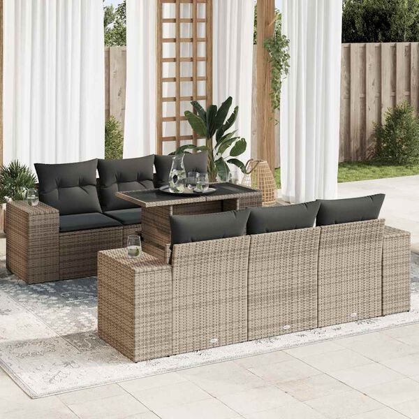 vidaXL Garden Sofa Set Grey