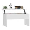 vidaXL Coffee Table White Engineered wood Medium Height-Adjustable