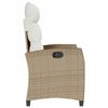 vidaXL Reclining Garden Chair Beige PE rattan Standard