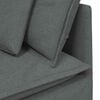 vidaXL Modular Sofa with Footstool&Cushions Fabric Dark Gray