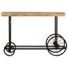 vidaXL Console Table Natural, Black Solid Mango Wood, Powder-Coated Iron