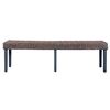 vidaXL Bench Grey Natural kubu rattan, solid mango wood 63 in long
