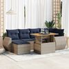 vidaXL 7 Piece Patio Sofa Set with Cushions Gray Poly Rattan