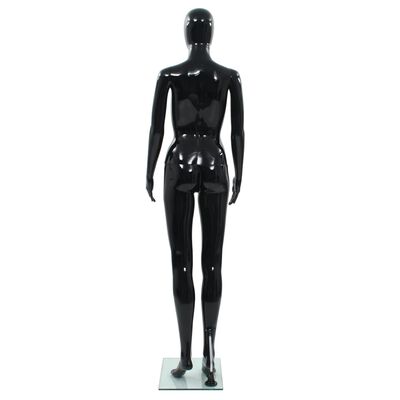 vidaXL Full Body Female Mannequin with Glass Base Glossy Black 68.9"