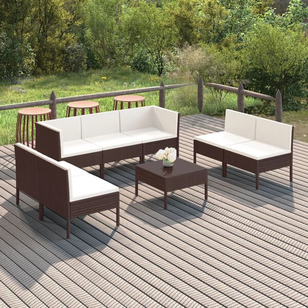 vidaXL Garden Lounge Set Brown
