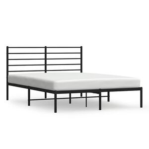 vidaXL Bed Frame Black Powder-Coated Steel Full Bed Frame Rectangular