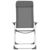 vidaXL Folding Camping Chairs 4 pcs Gray Aluminum