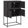 vidaXL Sideboard Black Steel Medium Sideboard Rectangular Industrial