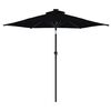 vidaXL Garden Parasol Black Polyester, Steel Large Tiltable