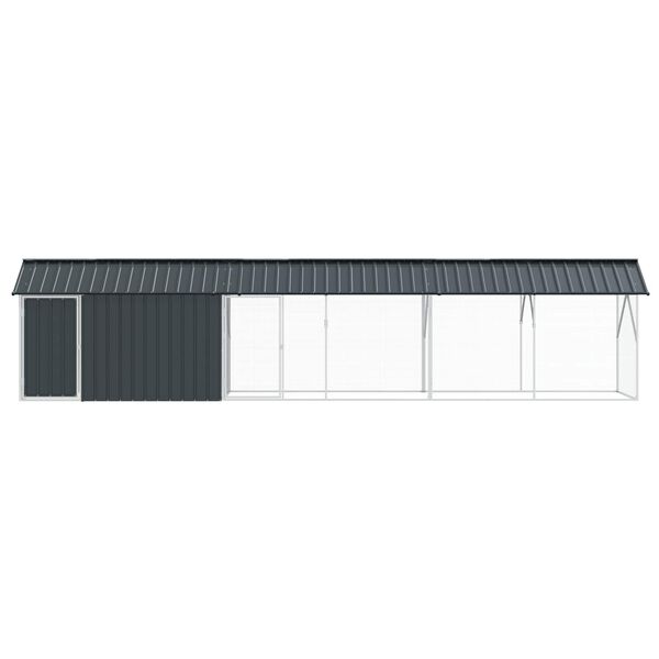 vidaXL Bird Cage Anthracite 248.03 x 40.55 x 55.91 in Galvanised Steel
