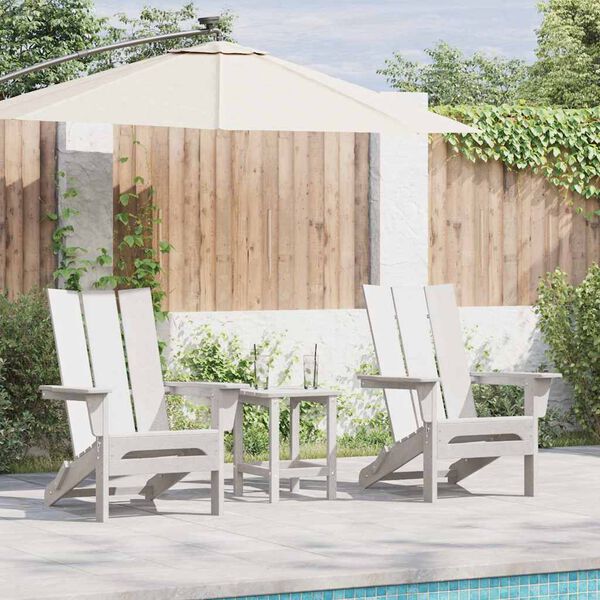 vidaXL Garden Lounge Furniture 3 pcs White 38 x 38 x 46cm Plastic