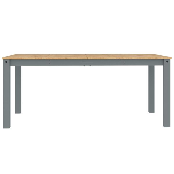 vidaXL Dining Table Panama Gray Solid Pine Wood 70.9x35.4x29.5 in