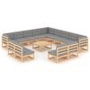 vidaXL Garden Lounge Set Natural pinewood Solid pinewood Large Modular