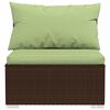 vidaXL Garden Lounge Set Poly rattan: Brown, Cushions: Green