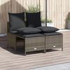 vidaXL Garden Sofa Set Grey PE rattan Standard Modular Garden Sofa Set