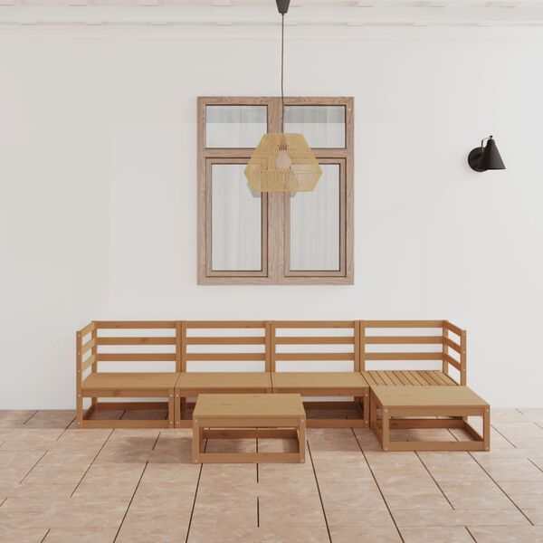 vidaXL Garden Lounge Set Honey brown Solid pinewood Medium Modular