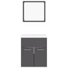 vidaXL Bathroom Furniture Set Grey, White Engineered wood, Ceramic Small