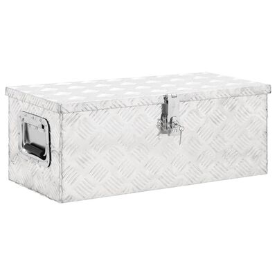 vidaXL Storage Box Silver 27.6"x12.2"x10.6" Aluminum