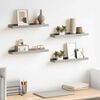 vidaXL Wall Shelf Set of 4 Grey MDF Small Wall Shelf Rectangular