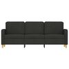 vidaXL 3-seater Sofa Black Fabric (100% polyester), metal, textilene