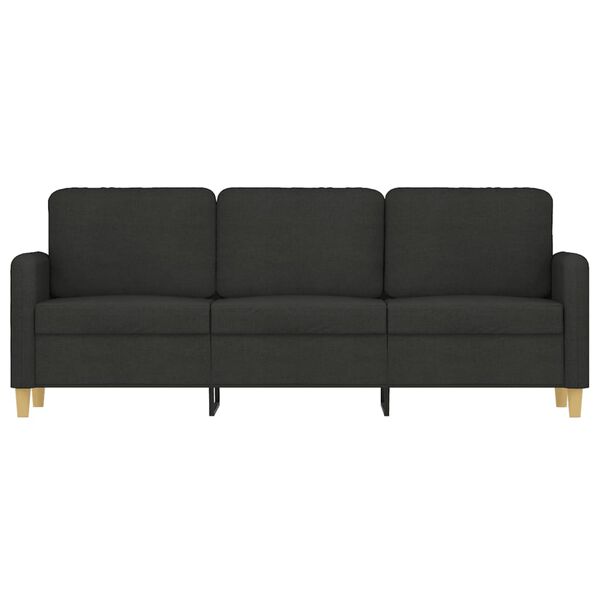 vidaXL 3-seater Sofa Black Fabric (100% polyester), metal, textilene