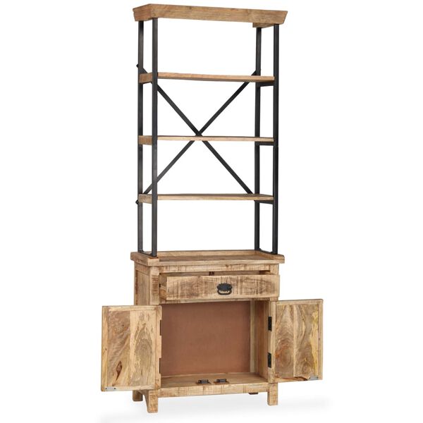 vidaXL Sideboard Brown, Black Solid Mango Wood, Steel