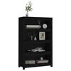 vidaXL Book Cabinet Black Solid Pine Wood Medium Book Cabinet