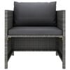 vidaXL Garden Sofa Grey PE rattan, steel 23.6 in x 23.6 in Modular
